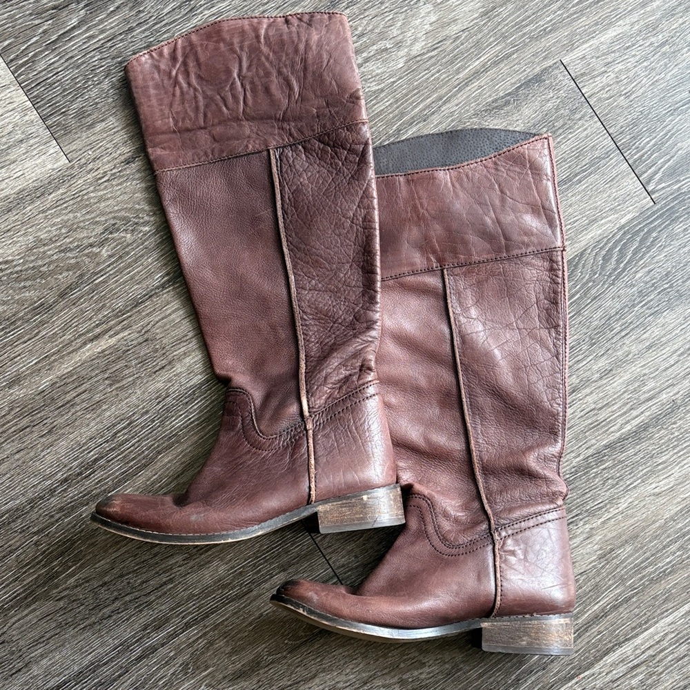 MIA Pull-On Brown Leather Riding Boots